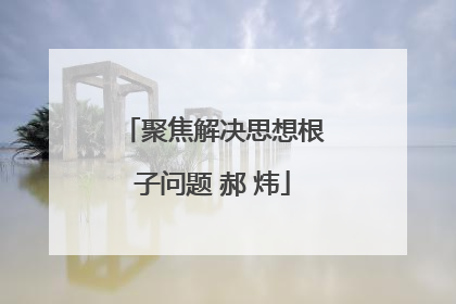 聚焦解决思想根子问题 郝 炜
