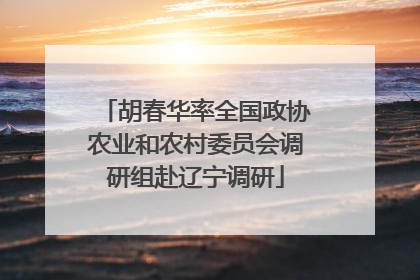 胡春华率全国政协农业和农村委员会调研组赴辽宁调研