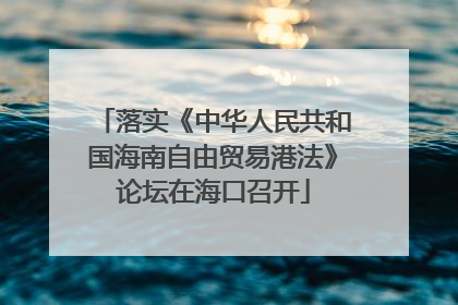 落实《中华人民共和国海南自由贸易港法》论坛在海口召开