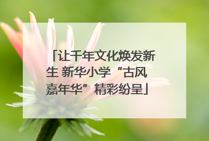 让千年文化焕发新生 新华小学“古风嘉年华”精彩纷呈