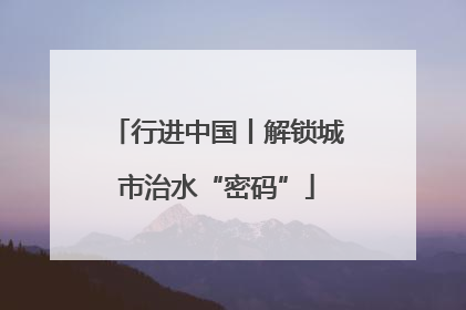 行进中国丨解锁城市治水“密码”