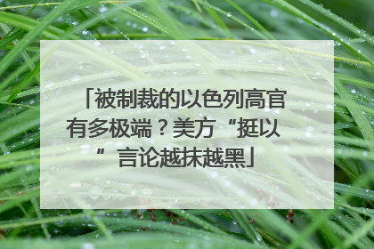 被制裁的以色列高官有多极端？美方“挺以”言论越抹越黑