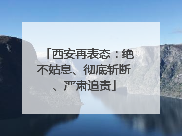 西安再表态：绝不姑息、彻底斩断、严肃追责