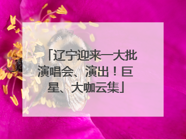 辽宁迎来一大批演唱会、演出！巨星、大咖云集