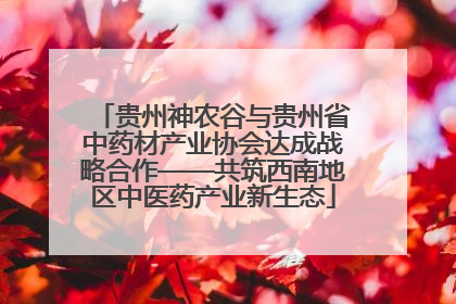 贵州神农谷与贵州省中药材产业协会达成战略合作——共筑西南地区中医药产业新生态