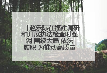 赵乐际在福建调研和开展执法检查时强调 围绕大局 依法履职 为推动高质量发展作出人大贡献