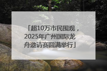 超10万市民围观，2025年广州国际龙舟邀请赛圆满举行