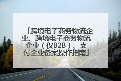 跨境电子商务物流企业、跨境电子商务物流企业(仅B2B)、支付企业备案操作指南