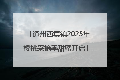 通州西集镇2025年樱桃采摘季甜蜜开启