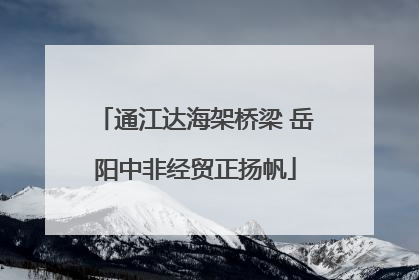 通江达海架桥梁 岳阳中非经贸正扬帆