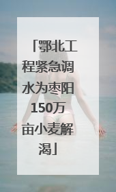 鄂北工程紧急调水为枣阳150万亩小麦解渴