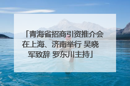青海省招商引资推介会在上海、济南举行 吴晓军致辞 罗东川主持