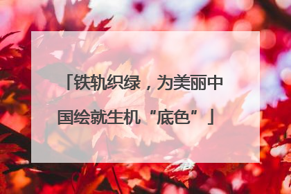 铁轨织绿，为美丽中国绘就生机“底色”