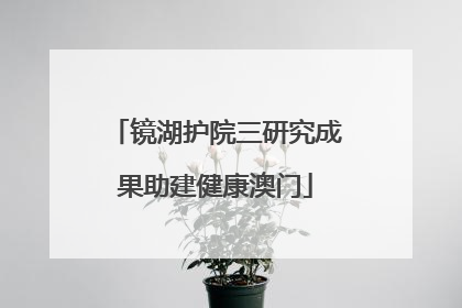 镜湖护院三研究成果助建健康澳门