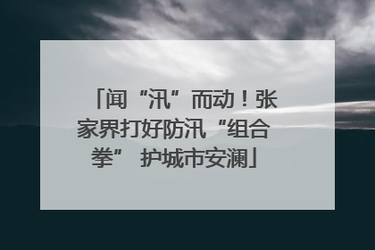 闻“汛”而动！张家界打好防汛“组合拳” 护城市安澜