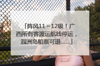 阵风11～12级！广西所有客渡运航线停运，涠洲岛船票可退……