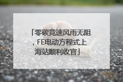 零碳竞速风雨无阻，FE电动方程式上海站顺利收官