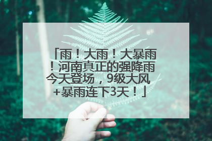 雨！大雨！大暴雨！河南真正的强降雨今天登场，9级大风+暴雨连下3天！