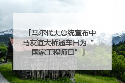 马尔代夫总统宣布中马友谊大桥通车日为“国家工程师日”