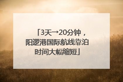 3天→20分钟，阳逻港国际航线靠泊时间大幅缩短