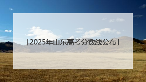 2025年山东高考分数线公布